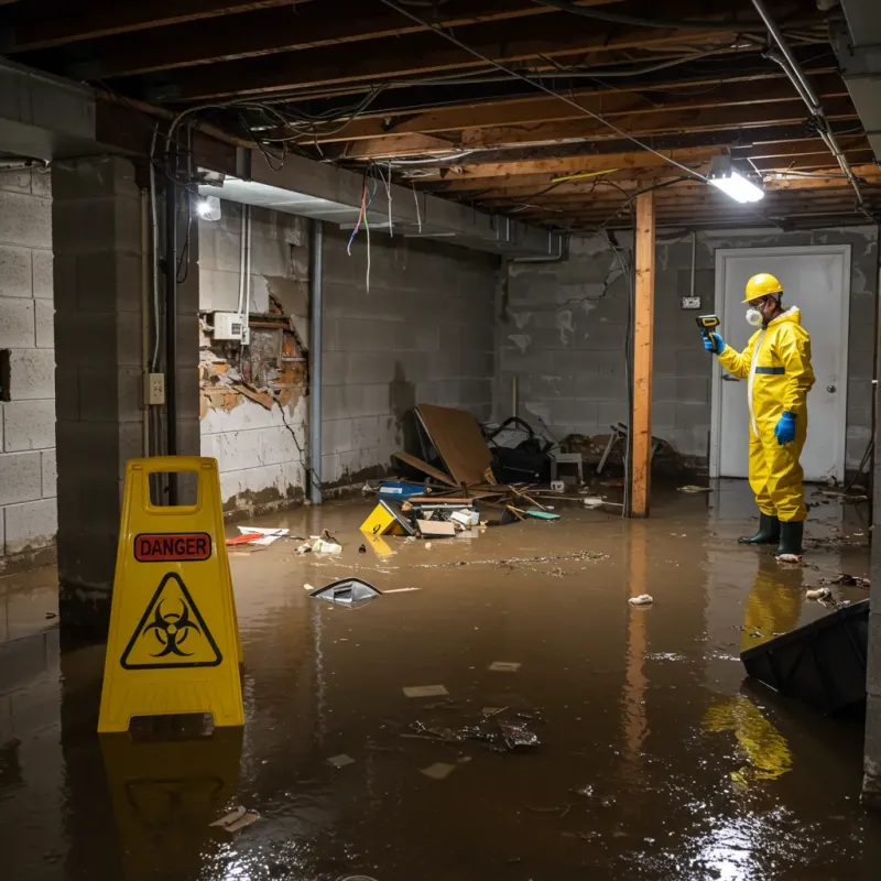 Flooded Basement Electrical Hazard in Mills River, NC Property