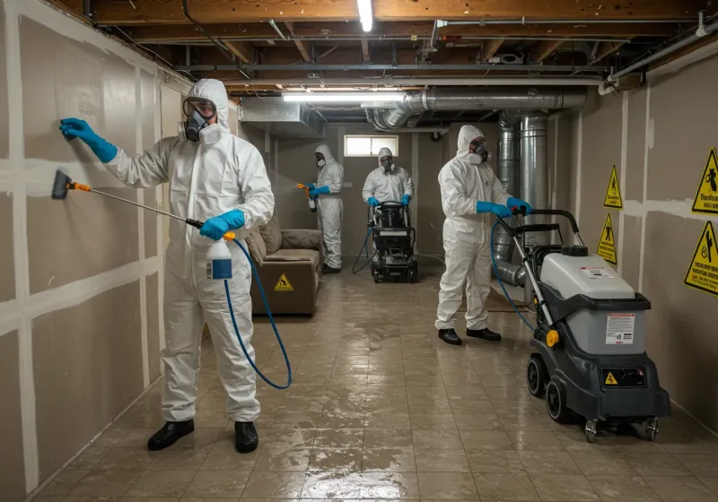 Basement Moisture Removal and Structural Drying process in Mills River, NC